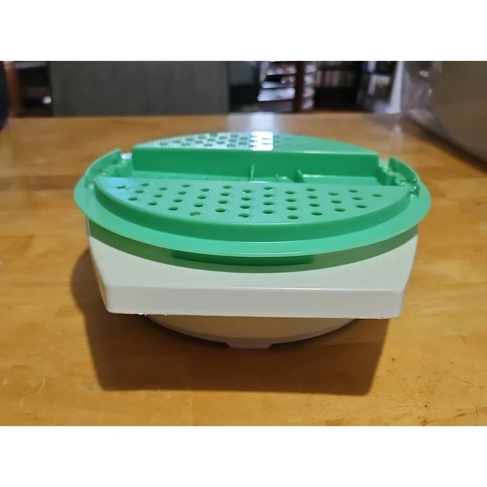 Vintage Tupperware Jadeite Green Cheese Grater W/ Almond Bowl 2 Pc Set - No Lid